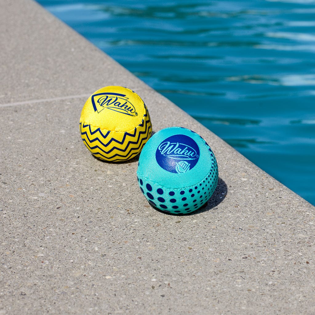 Blue and Yellow Wahu Super Grip Skimball by pool