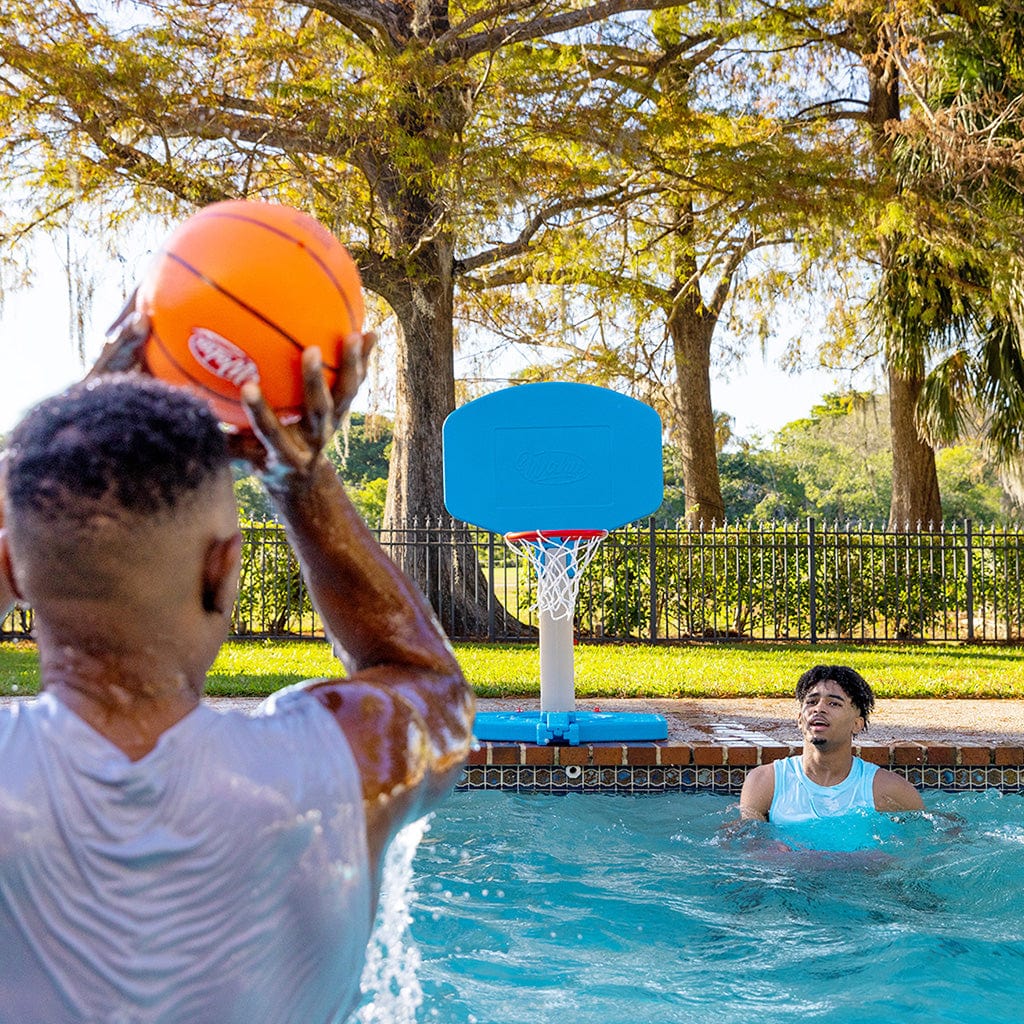 Toy men playing water basketball with Wahu 3-In-1