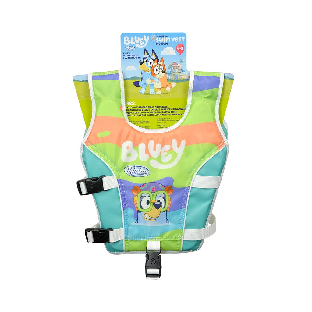 New Wahu x Bluey Medium Swim Vest in packaging