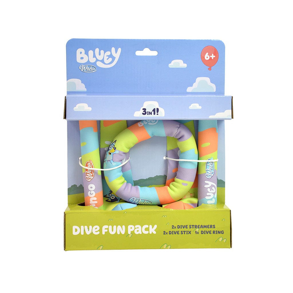 Wahu x Bluey Dive Fun Pack in package