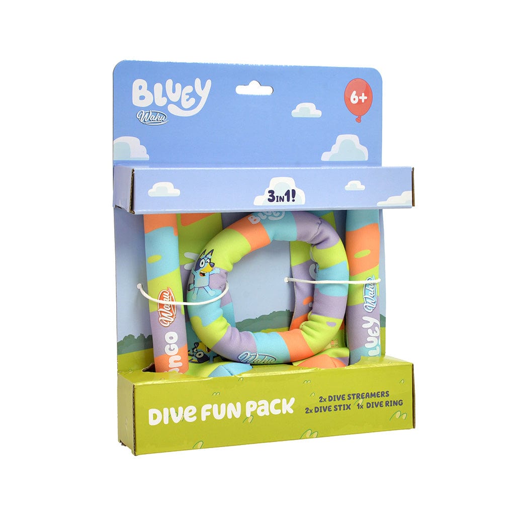 Wahu x Bluey Dive Fun Pack in package