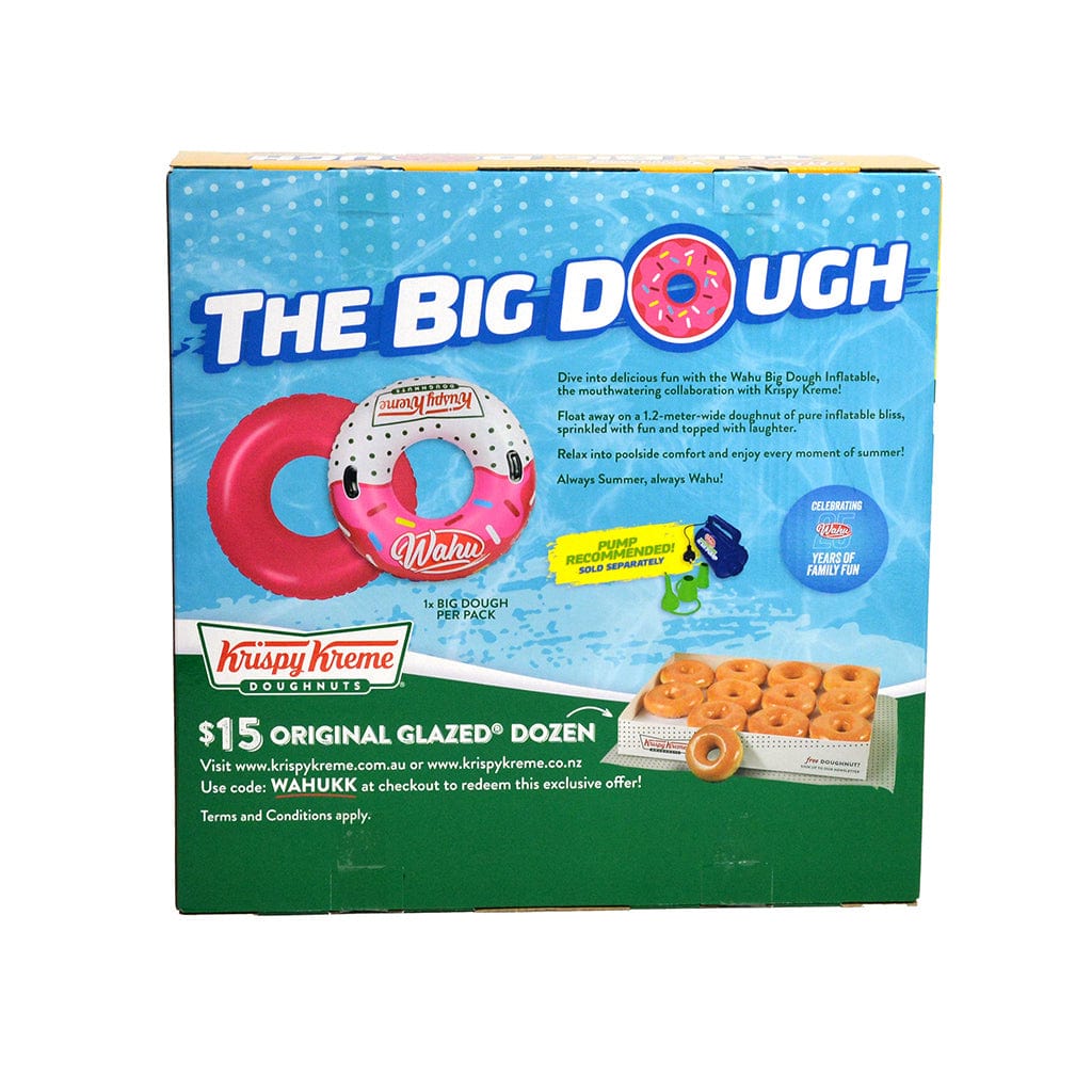 Wahu x Krispy Kreme The Big Dough swim ring back of box