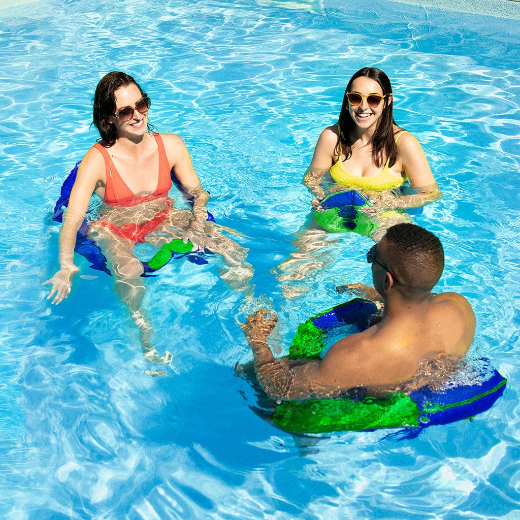 Man and 2 Women using Wahu Hydro Lounger in a Pool