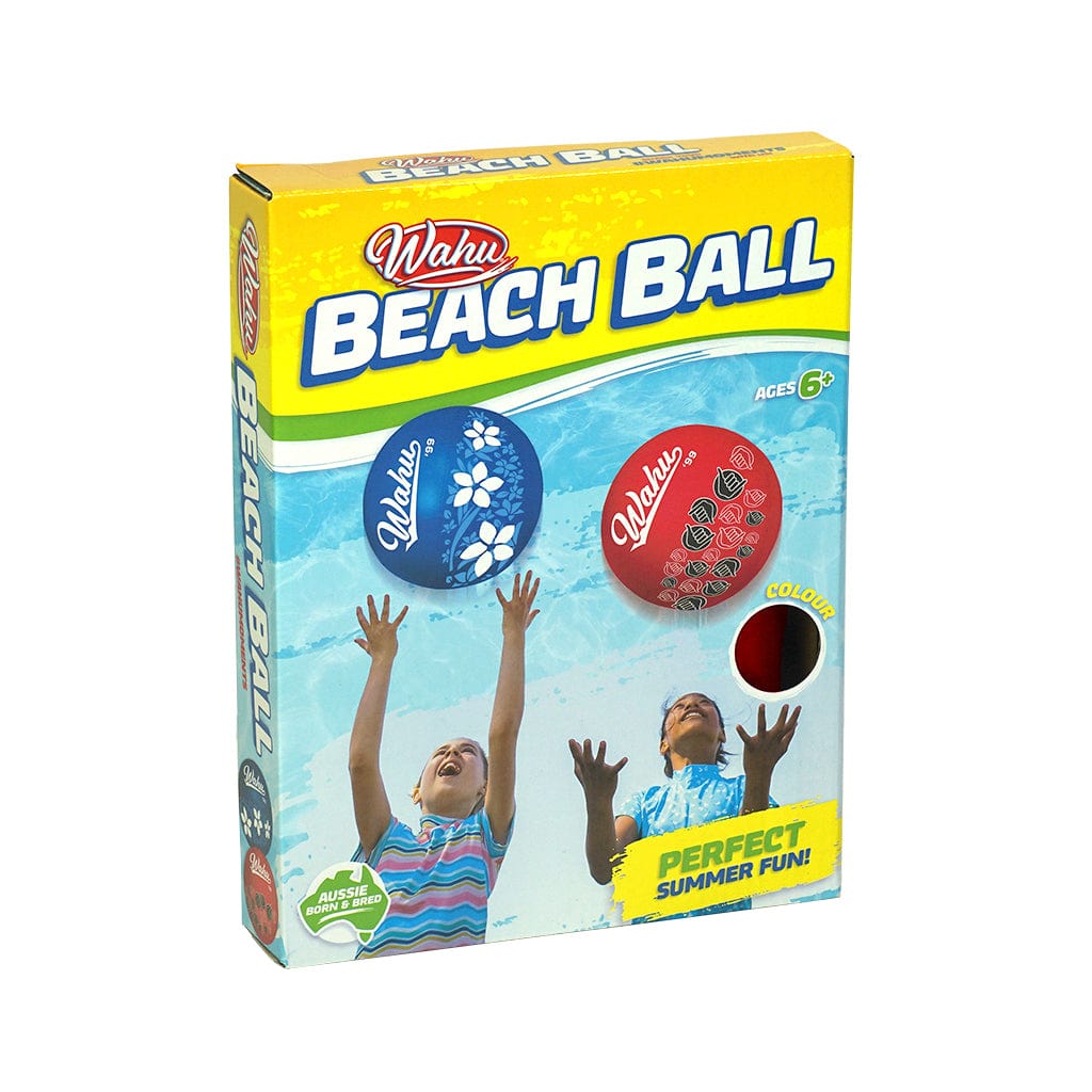 Wahu Inflatable Beach Ball Shaka Red in package