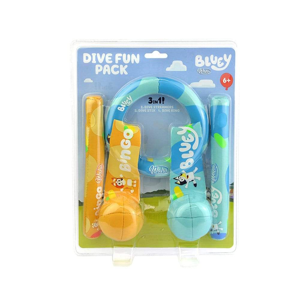 Wahu Bluey Dive Fun Pack with Dive Stix, Dive Dings and Dive Streamers